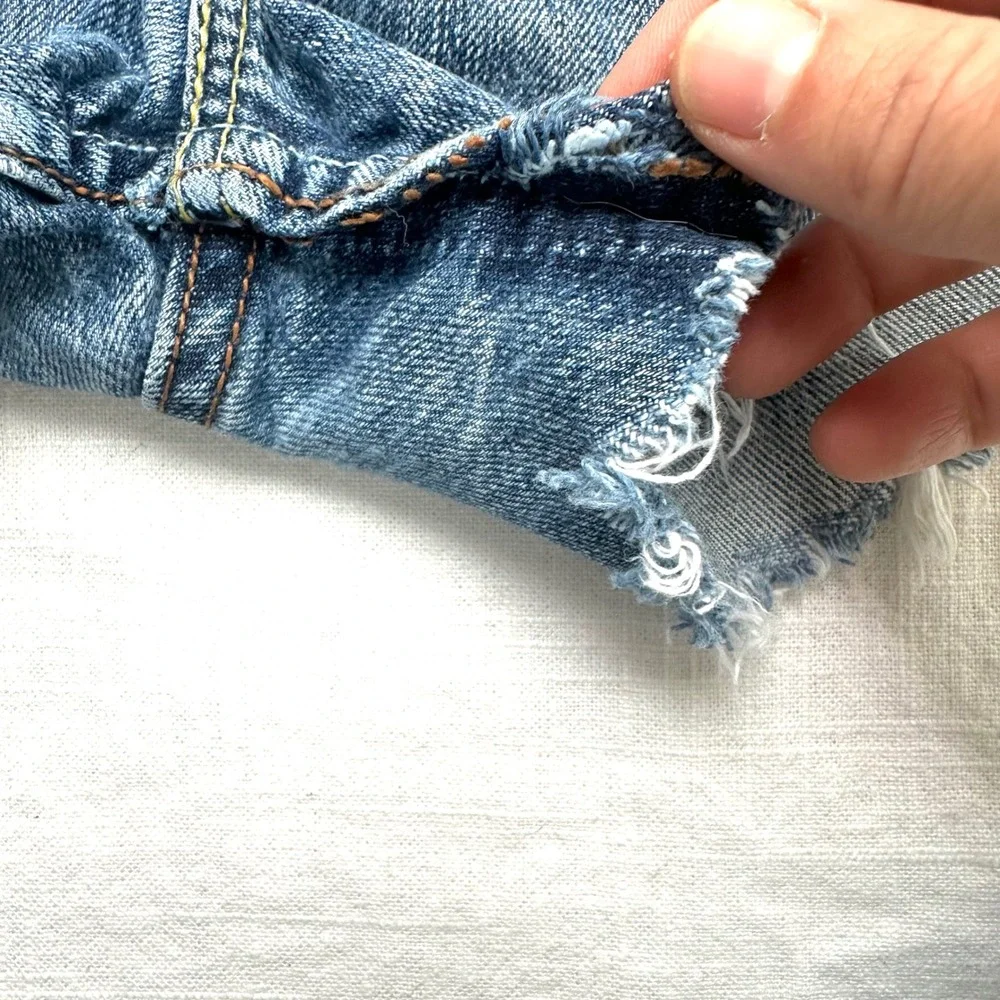 Levi's 501 Denim Shorts Frayed Hem‎ Vtg Distressed Vintage Womens Size 29